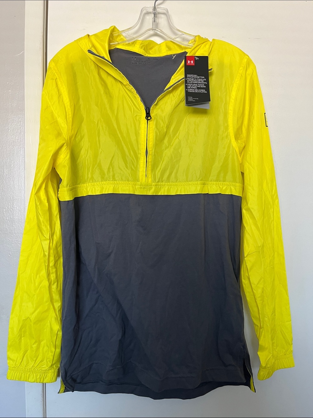Under Armour Yellow & Gray Half-Zip Windbreaker